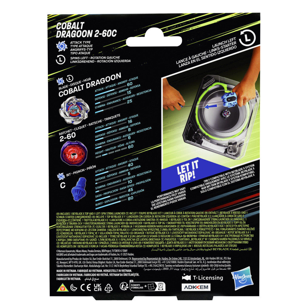Imagen 10 - Set Premium Lanzador Con Cuerda Y Top Cobalt Dragoon 2-60C Beyblade X