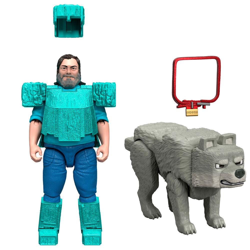 Imagen 3 - Set 2 Figuras Steve & Wolf Minecraft La Pelicula