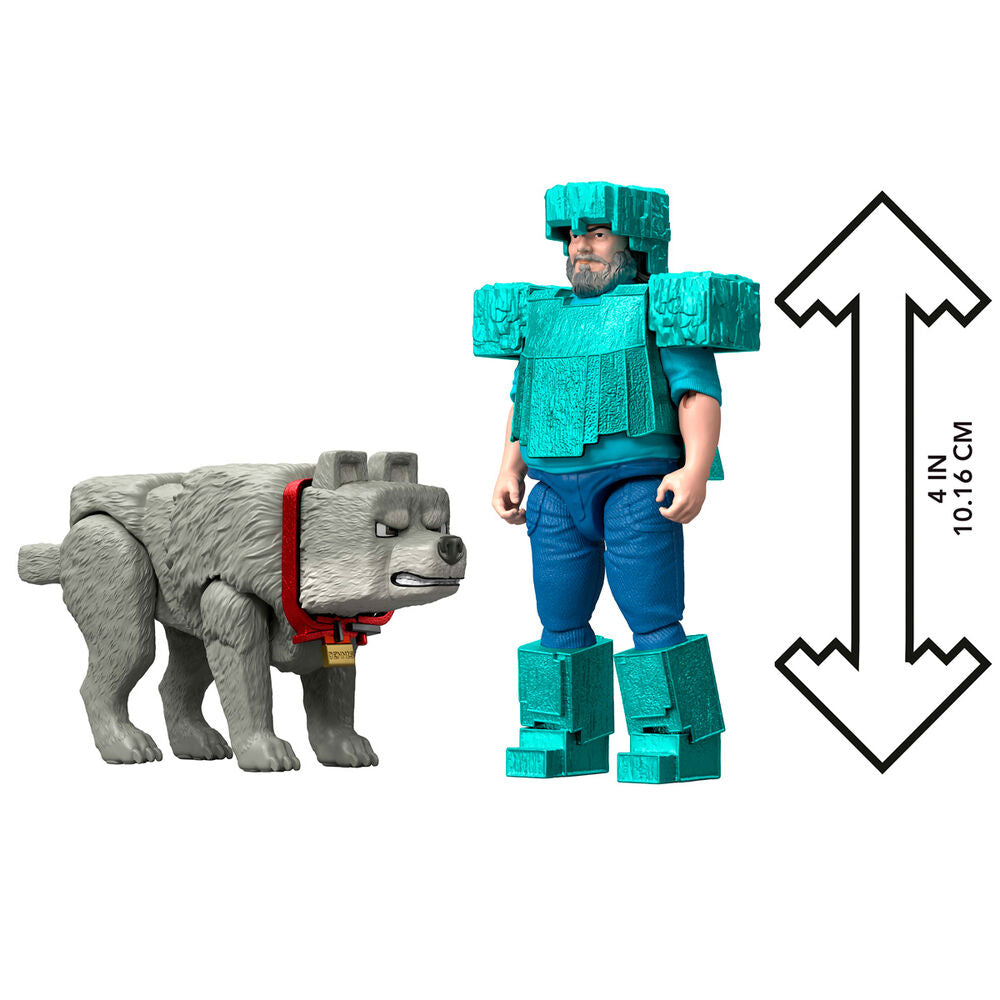Imagen 5 - Set 2 Figuras Steve & Wolf Minecraft La Pelicula