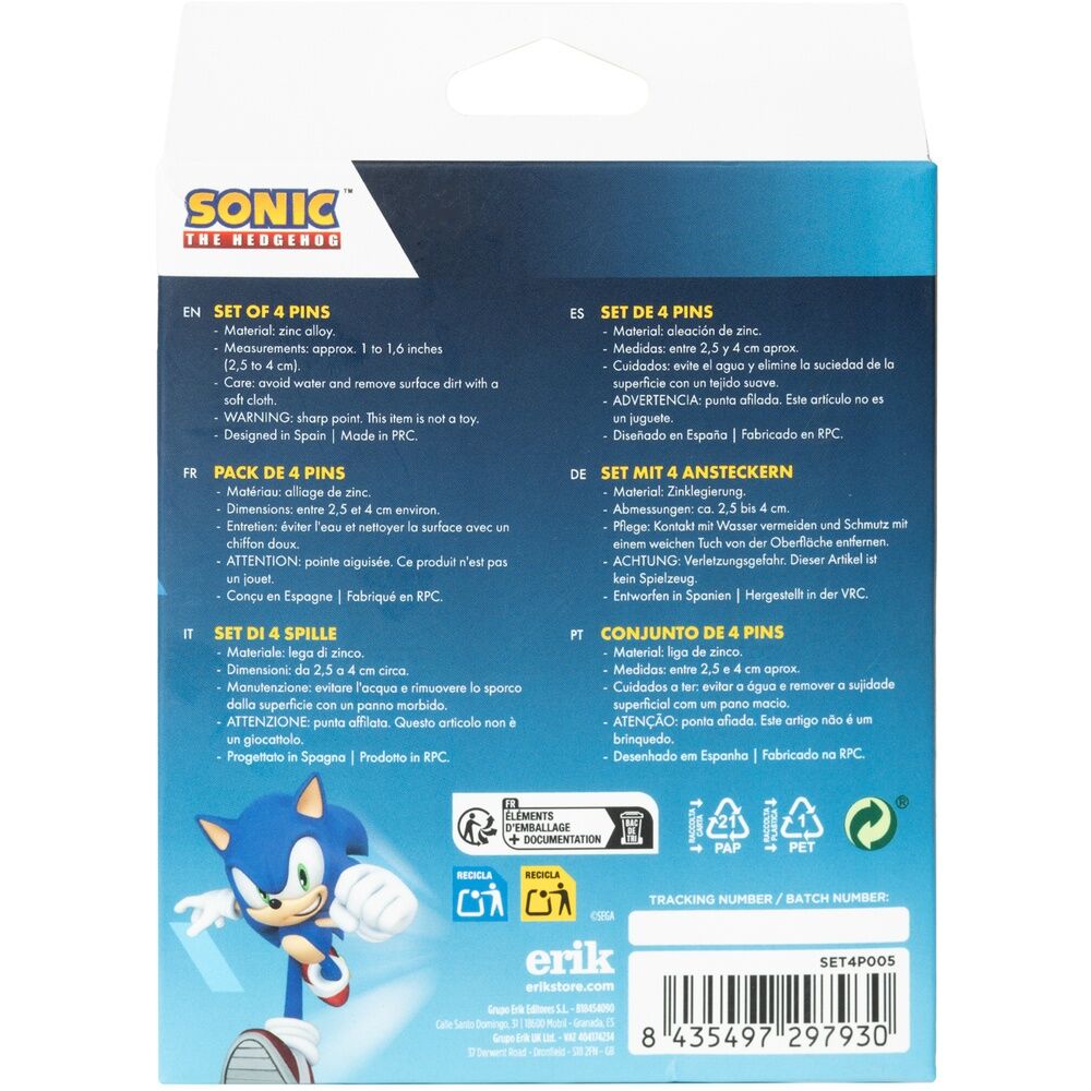 Imagen 3 - Set 4 Pins Sonic The Hedgehog