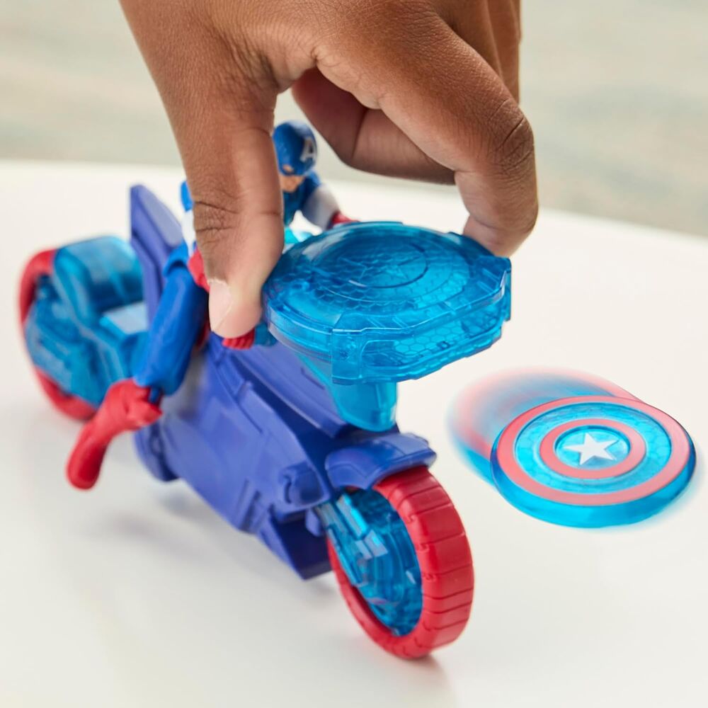 Imagen 4 - Moto Lanzaescudos + Figura Capitan America Los Vengadores Avengers Marvel