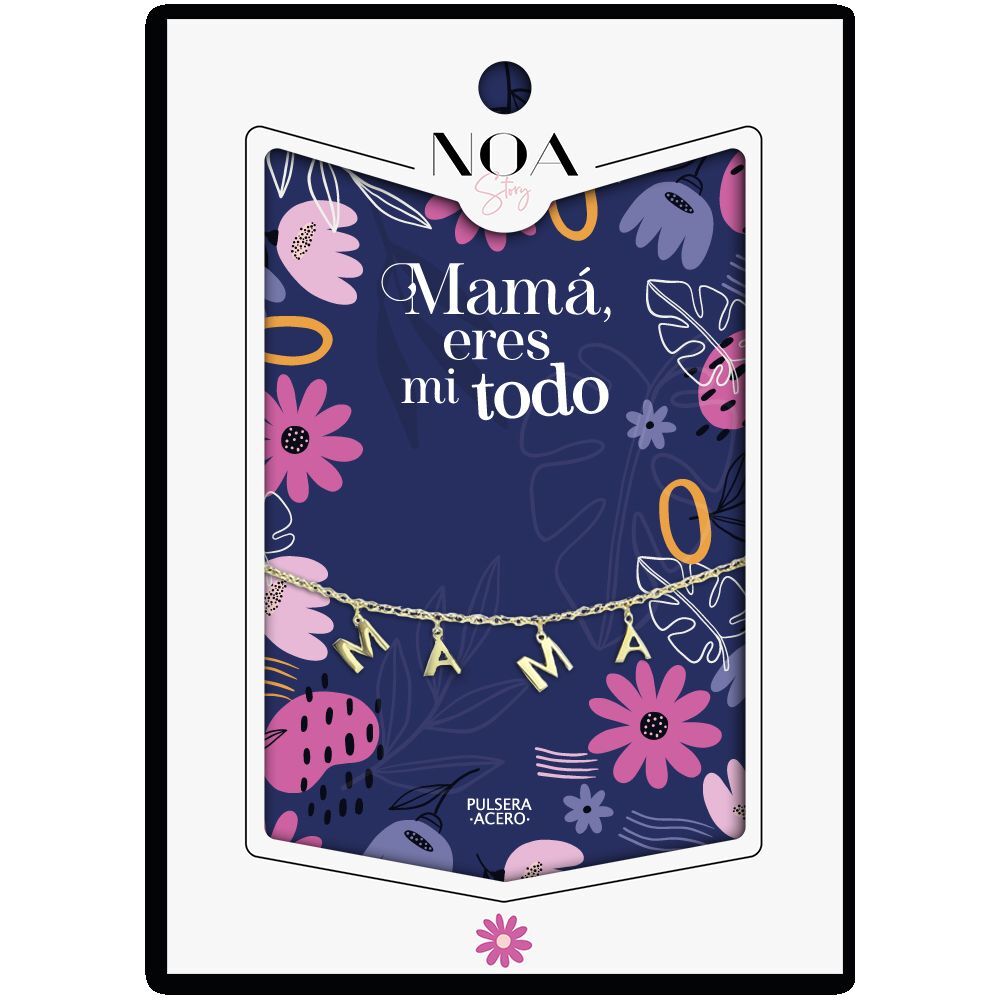Imagen 1 - Pulsera Letras Mama Acero Dorado - Mama Eres Mi Todo