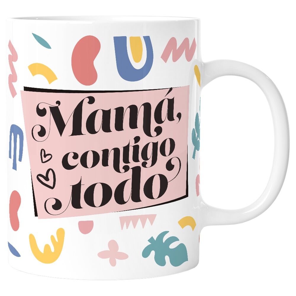 Imagen de Taza Mama Contigo Todo 330Ml parte de nuestra colección en Espadas y más, sitio oficial.