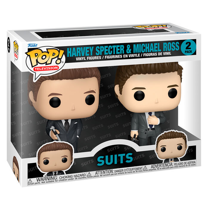 Imagen 1 - Blister 2 Figuras Pop Suits Harvey Specter & Michael Ross