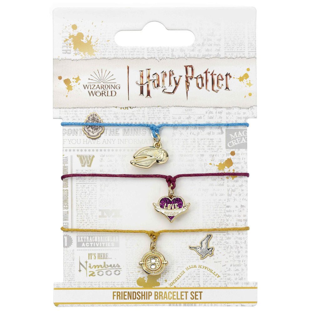 Imagen 2 - Set 3 Pulseras Amistad Snitch Dorada Harry Potter