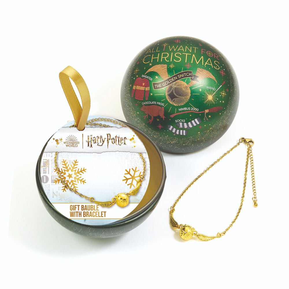 Imagen 3 - Pulsera Snitch Dorada + Bola De Navidad Harry Potter