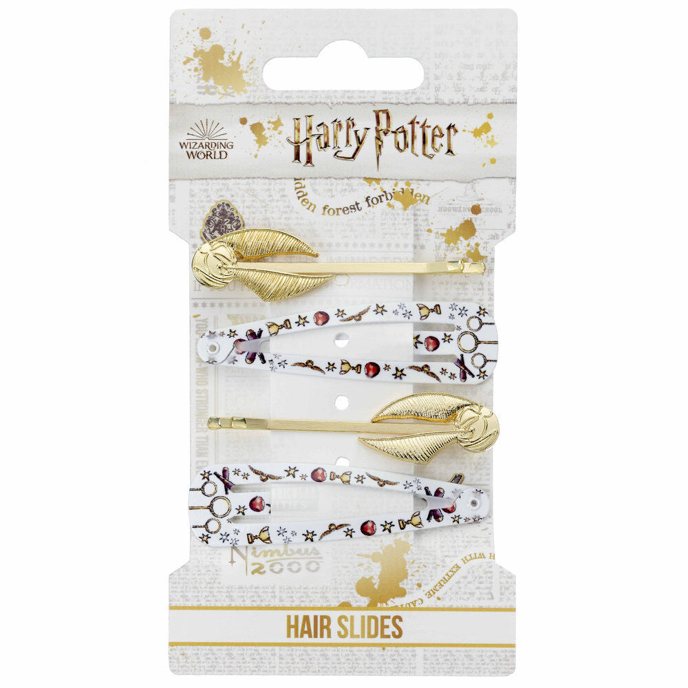 Imagen 1 - Blister 4 Horquillas De Pelo Snitch Dorada Harry Potter