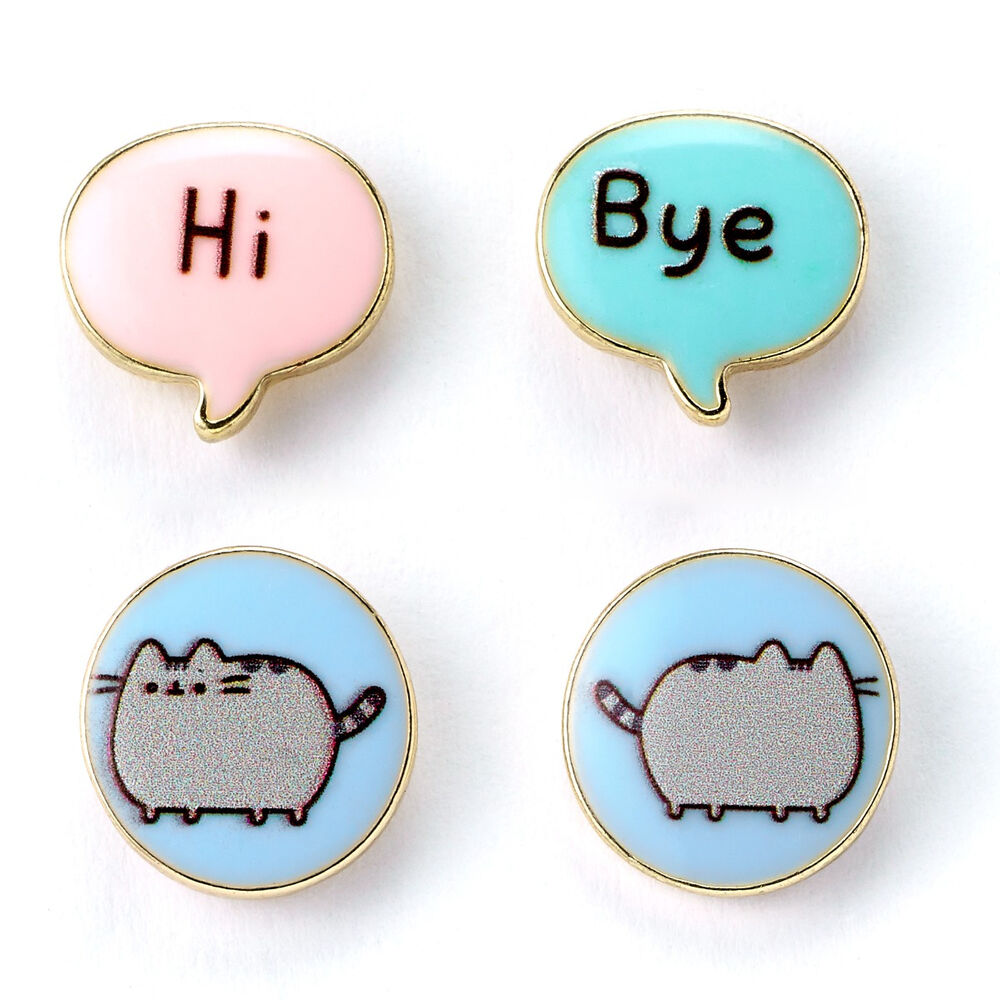 Imagen 3 - Set 3 Pares Pendientes Hi Bye Pusheen