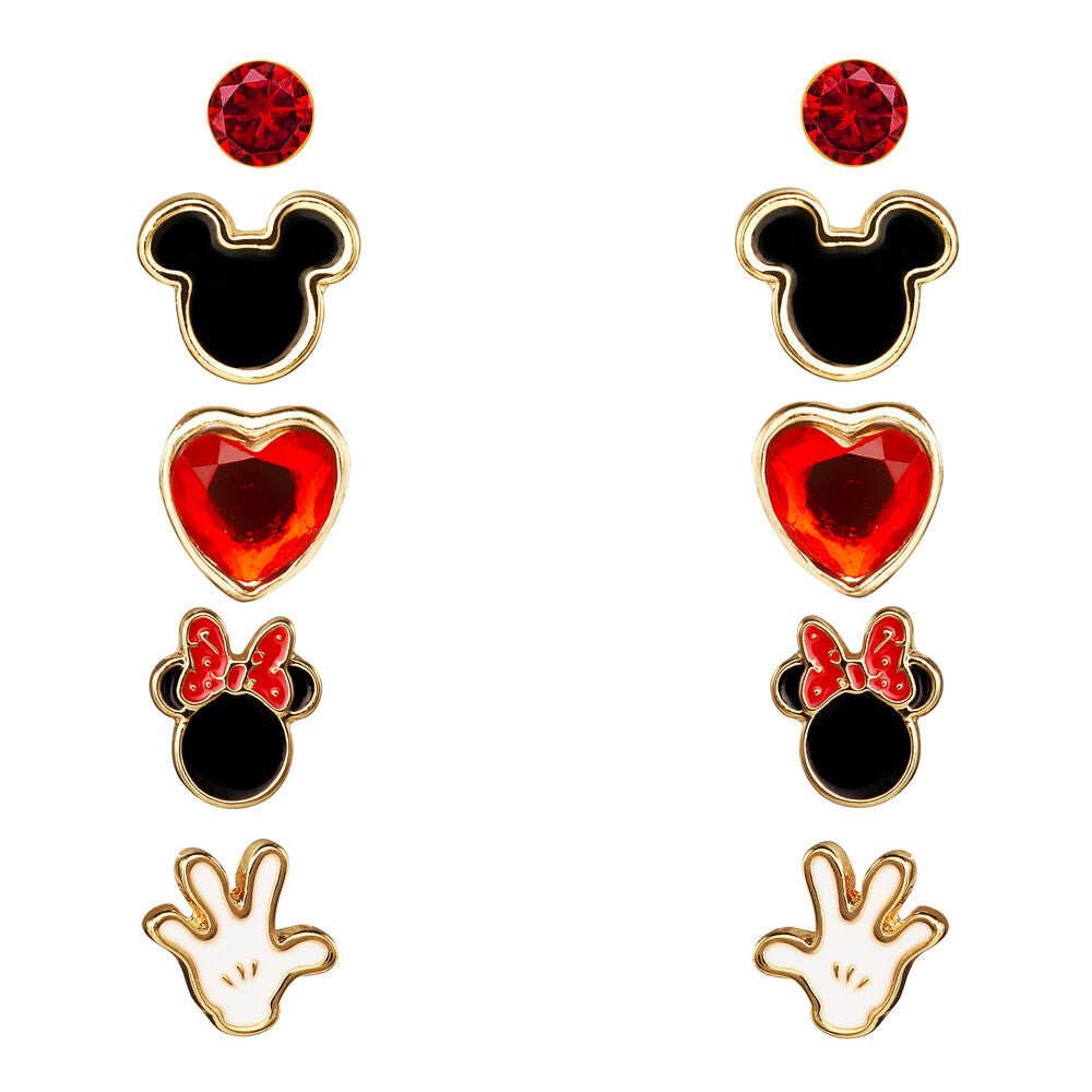 Imagen 1 - Set 5 Pares De Pendientes Mickey & Minnie Disney