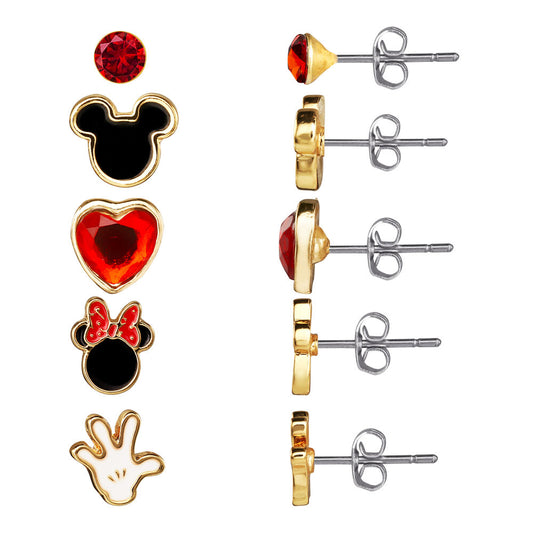 Imagen 2 - Set 5 Pares De Pendientes Mickey & Minnie Disney