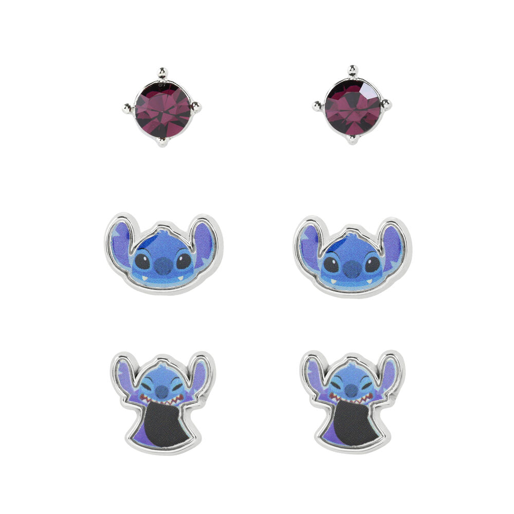 Imagen 1 - Set 3 Pares De Pendientes Stitch Disney