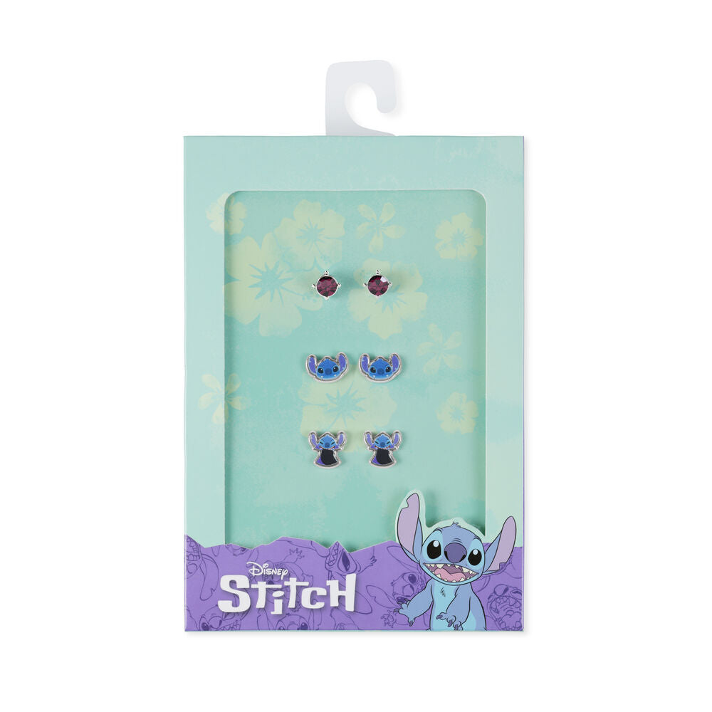 Imagen 2 - Set 3 Pares De Pendientes Stitch Disney