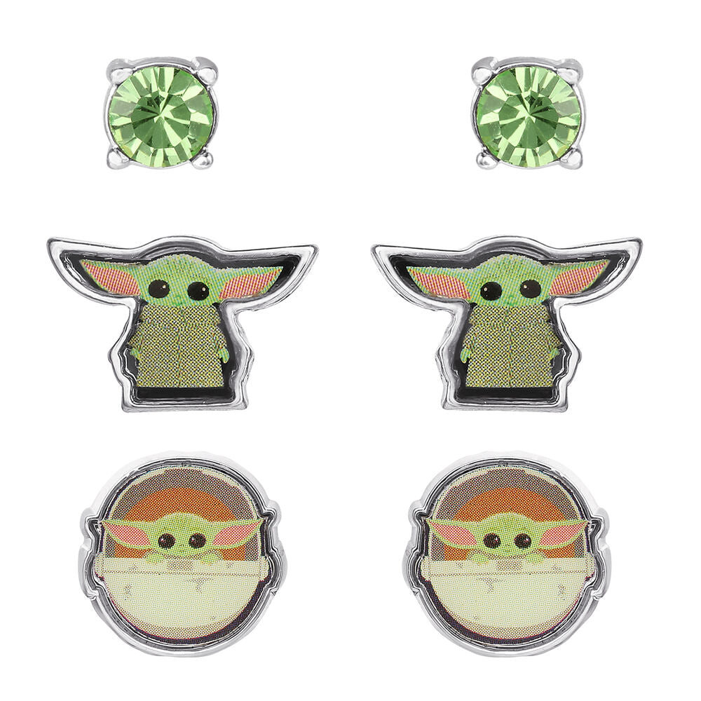 Imagen 1 - Set 3 Pares De Pendientes Baby Yoda Star Wars
