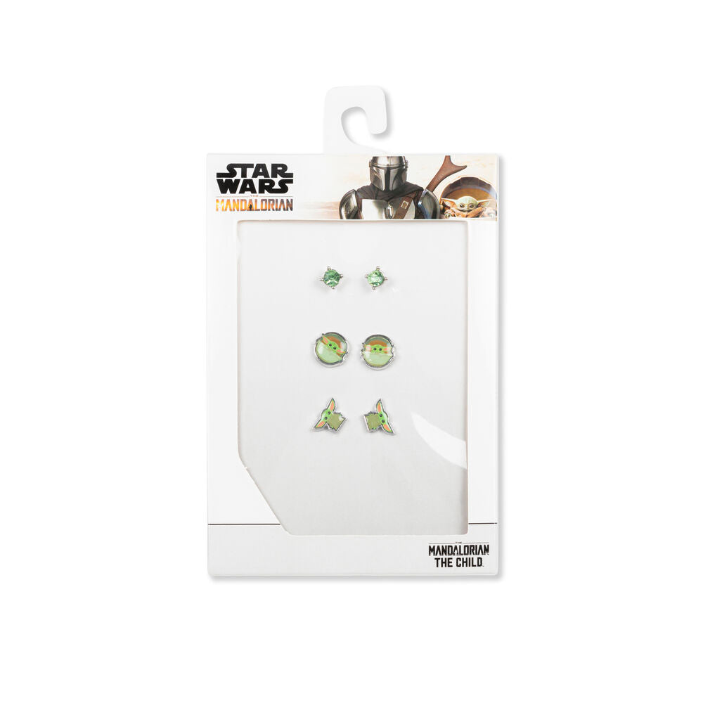 Imagen 2 - Set 3 Pares De Pendientes Baby Yoda Star Wars
