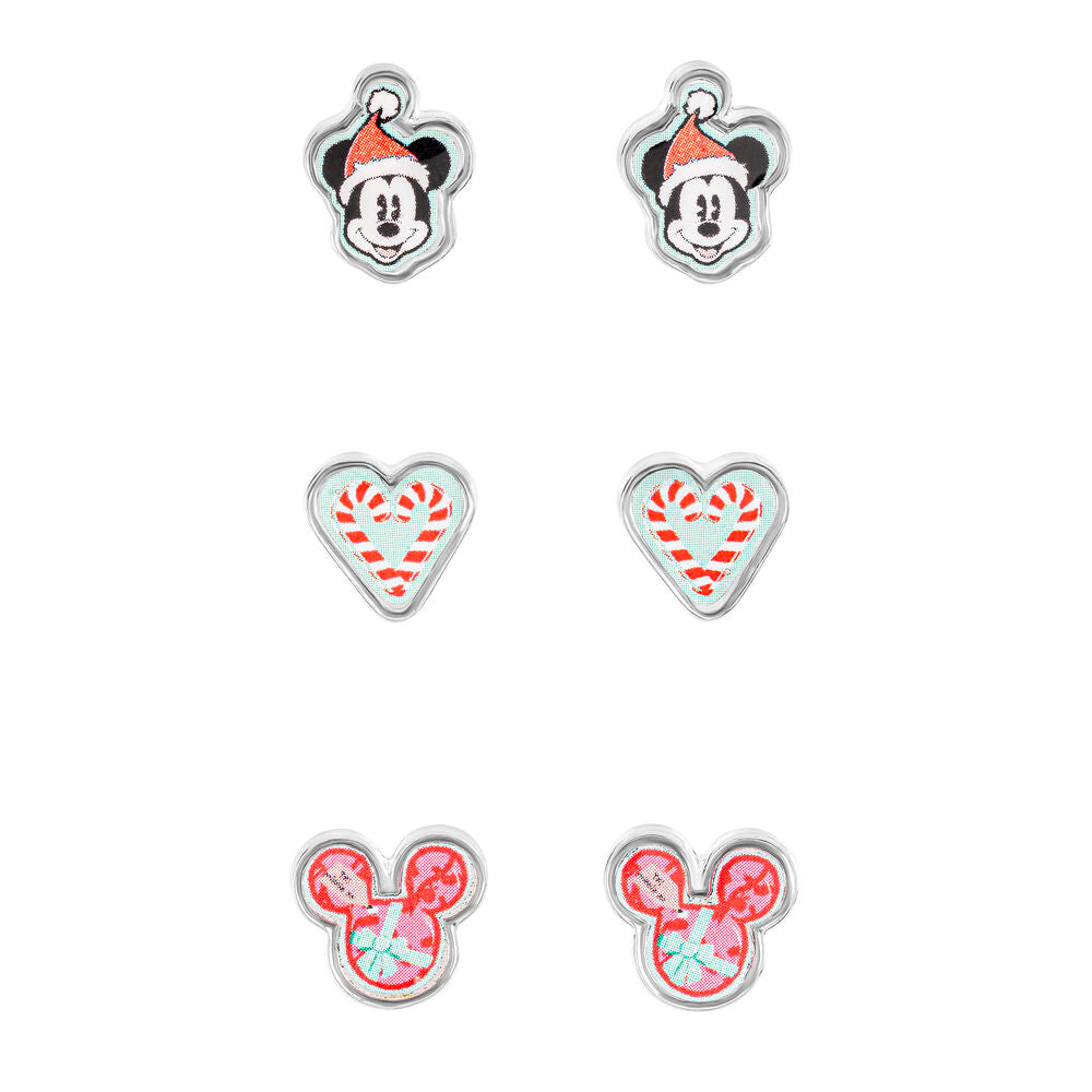 Imagen 1 - Set 3 Pares De Pendientes Navidad Mickey Disney