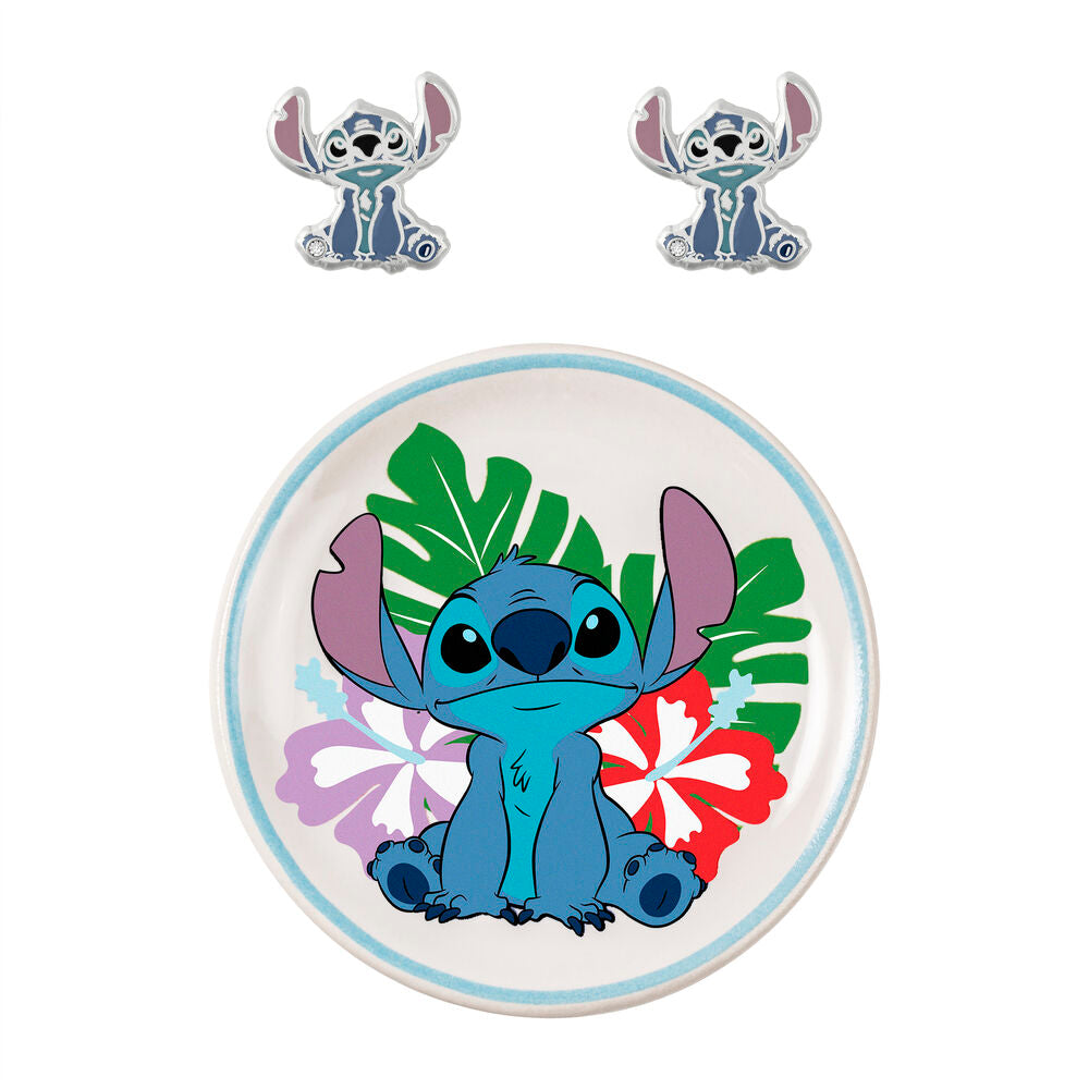 Imagen 1 - Pendientes + Plato Bisuteria Stitch Disney