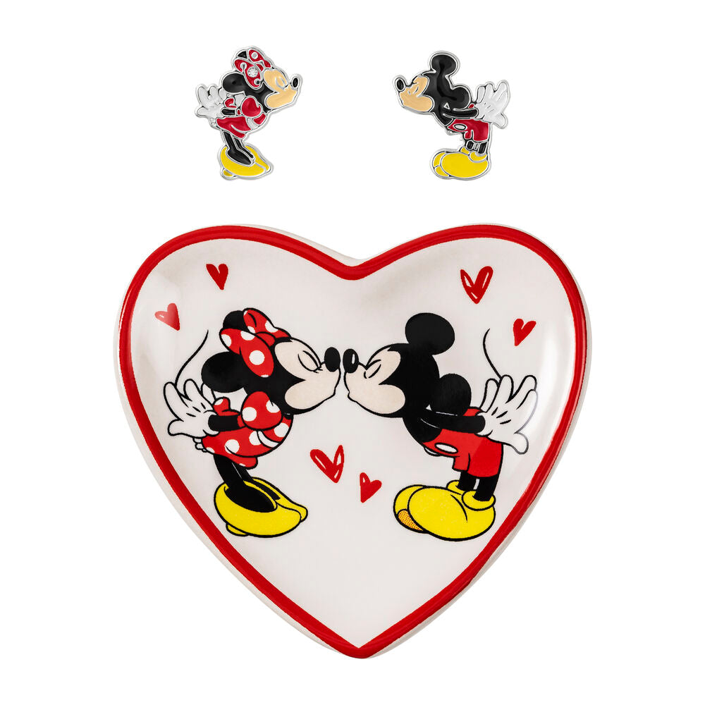 Imagen 1 - Pendientes + Plato Bisuteria Mickey & Minnie Disney