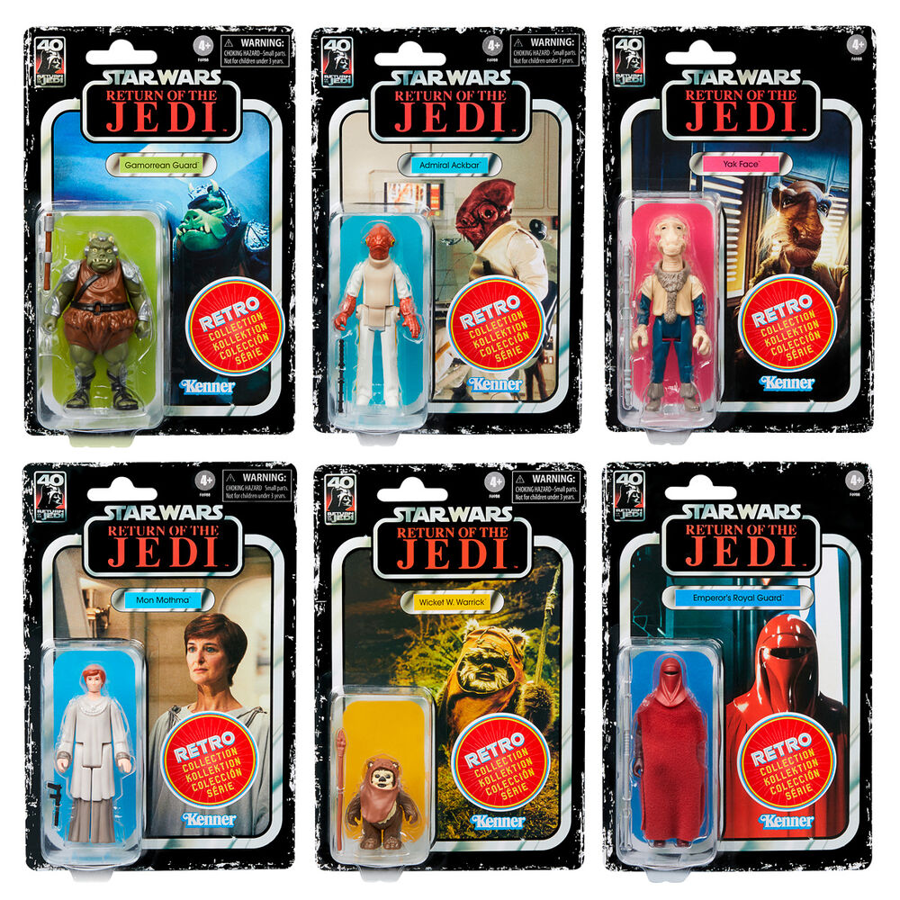 Imagen 2 - Set 6 Figuras Coleccion Retro Star Wars El Retorno Del Jedi 9,5Cm Surtido