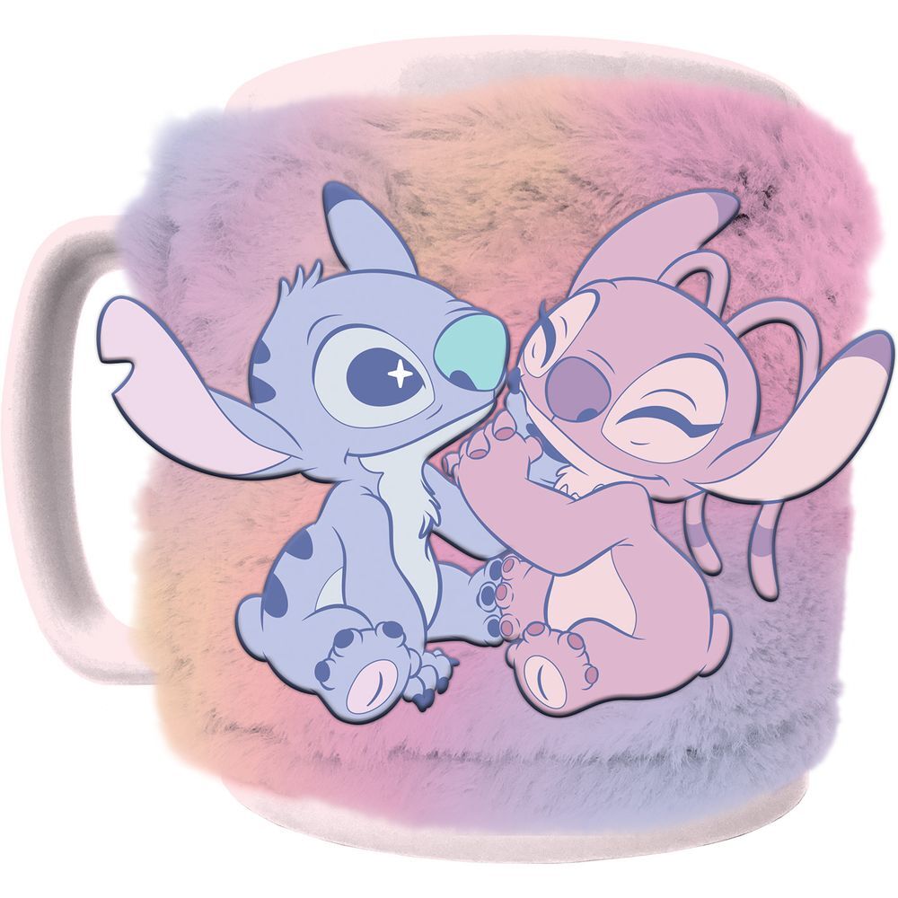 Imagen 1 - Taza Funda De Peluche Angel & Stitch Disney 440Ml