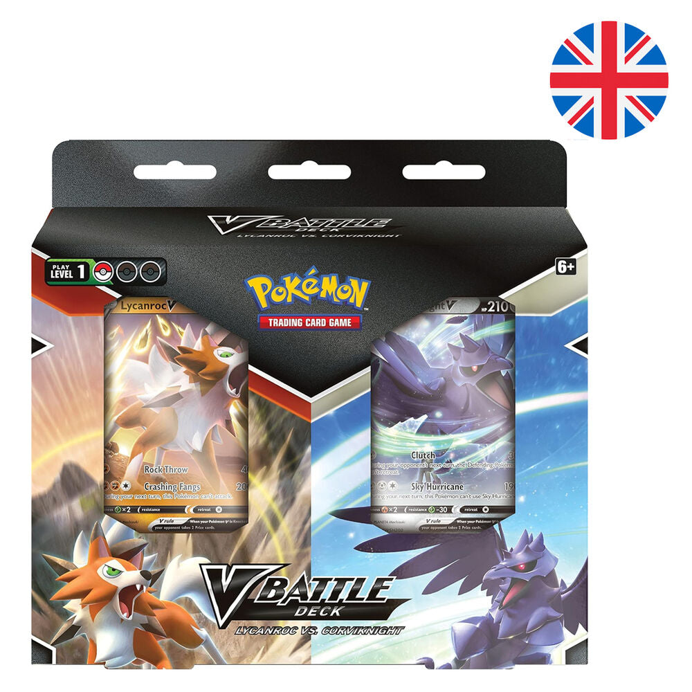 Imagen 1 - V Battle Deck Juego Cartas Coleccionables Lycanroc Vs Corviknight Pokemon Ingles
