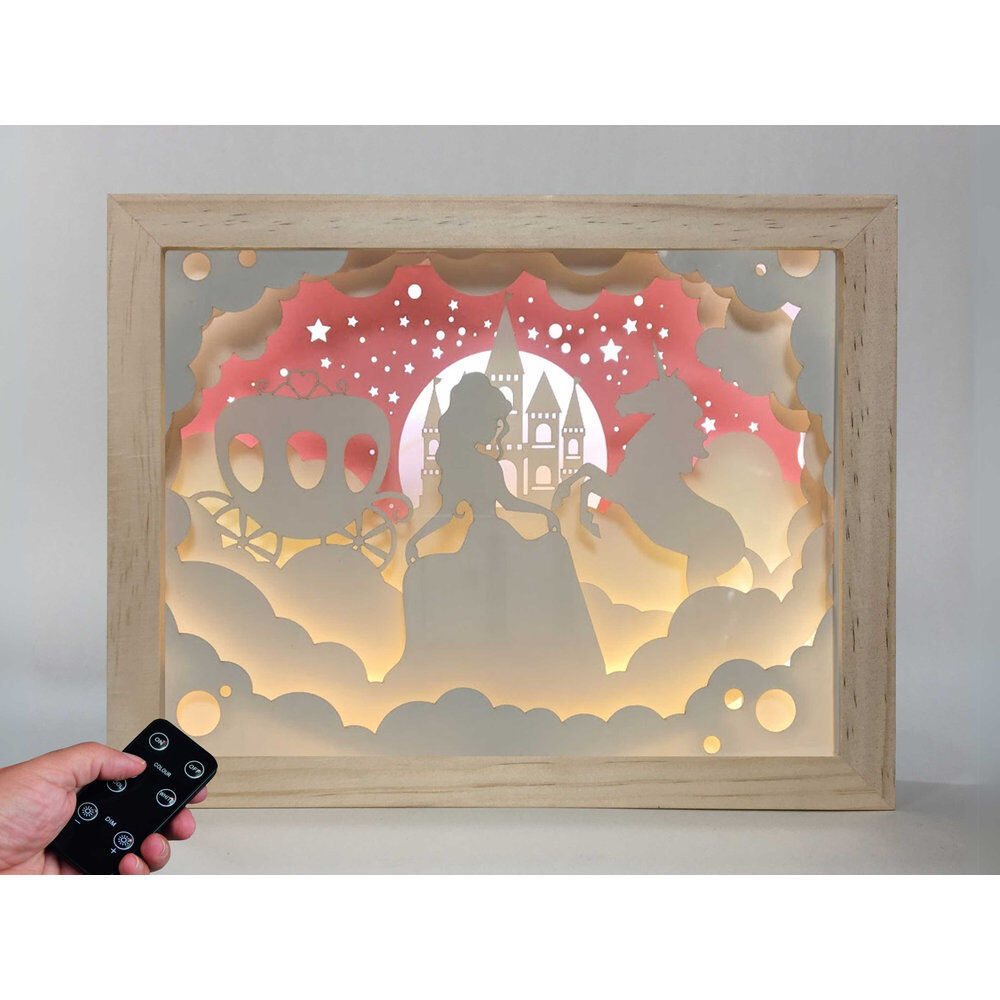 Imagen 1 - Lampara Princesa Y Unicornio Madera