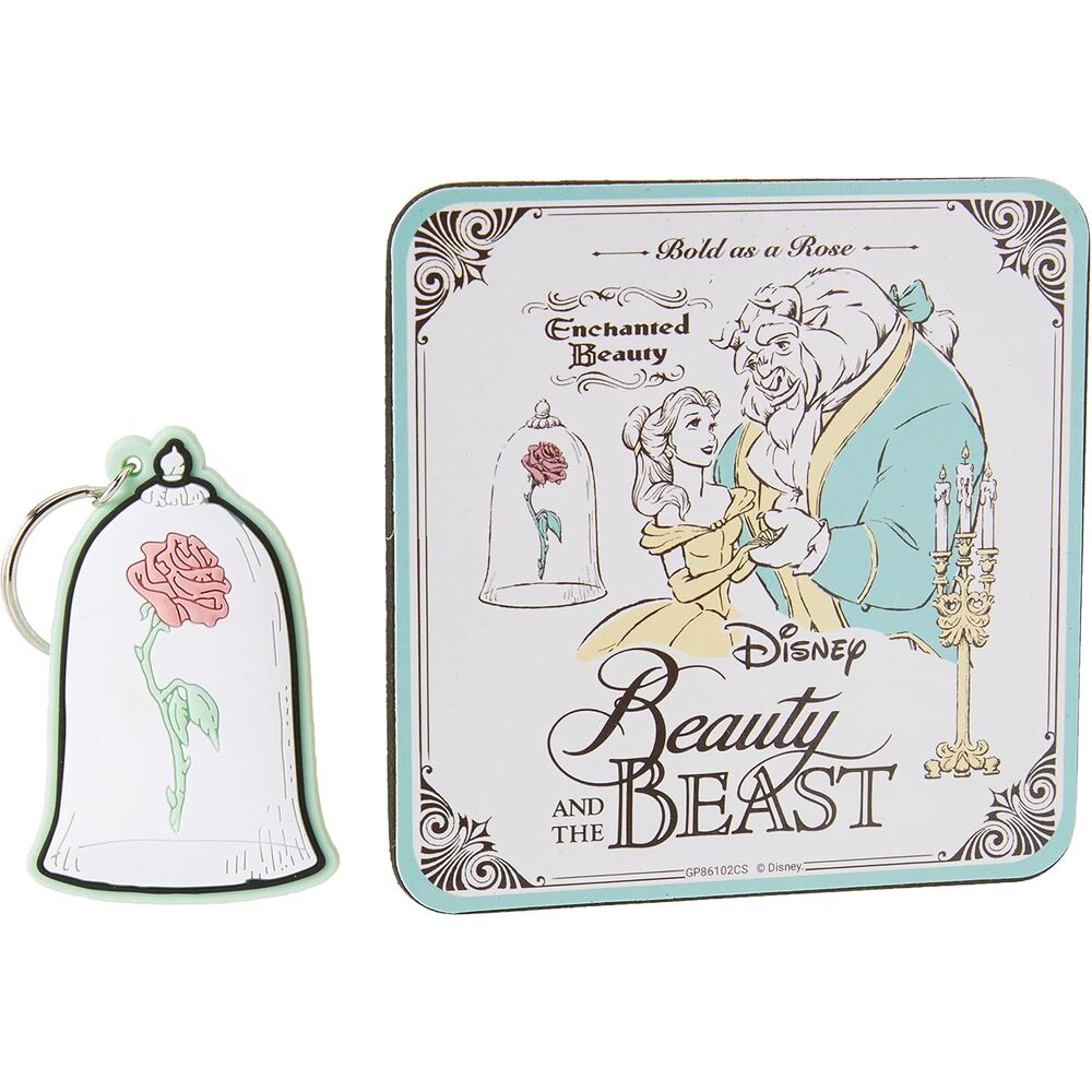 Imagen 5 - Set Taza + Llavero + Posavasos La Bella Y La Bestia Disney