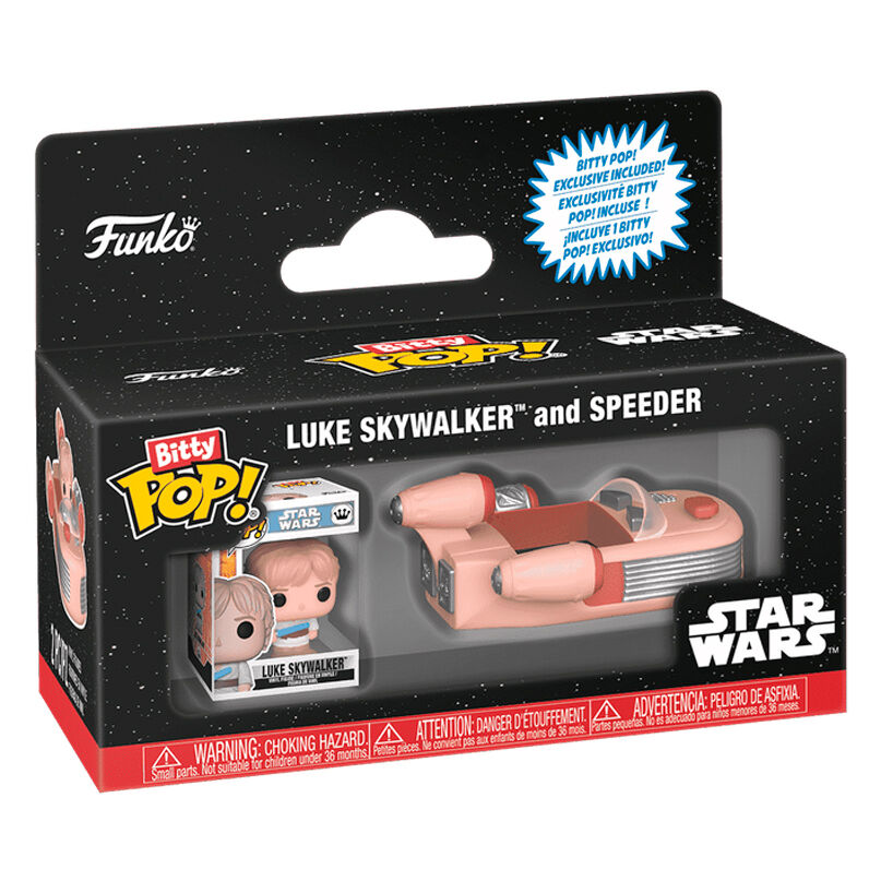 Imagen 1 - Figura Bitty Pop Rides Star Wars Luke Skywalker And Speeder