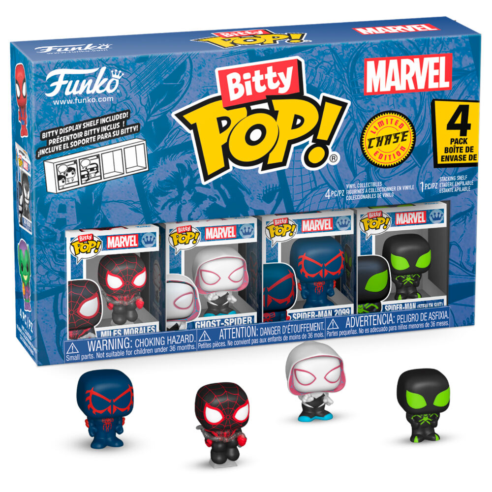 Imagen 2 - Blister 4 Figuras Bitty Pop Marvel Spider-man Miles Morales