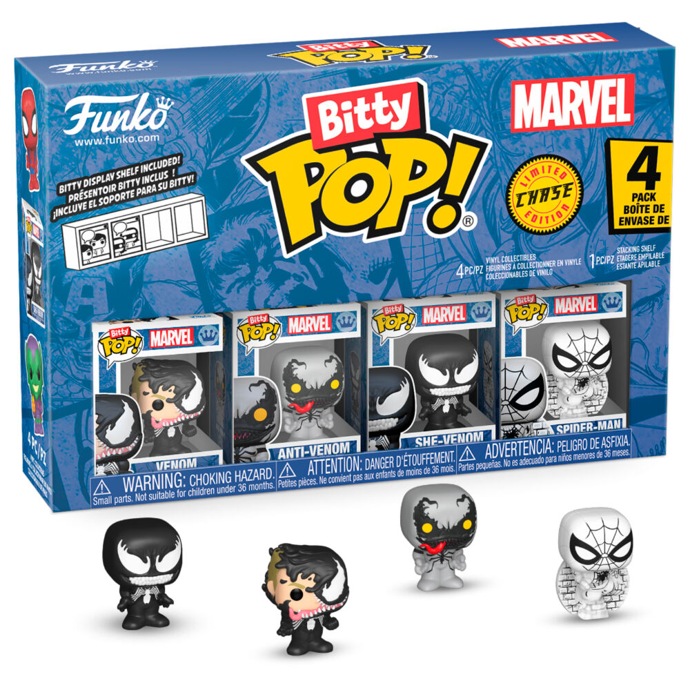 Imagen 2 - Blister 4 Figuras Bitty Pop Marvel Spider-man Venom