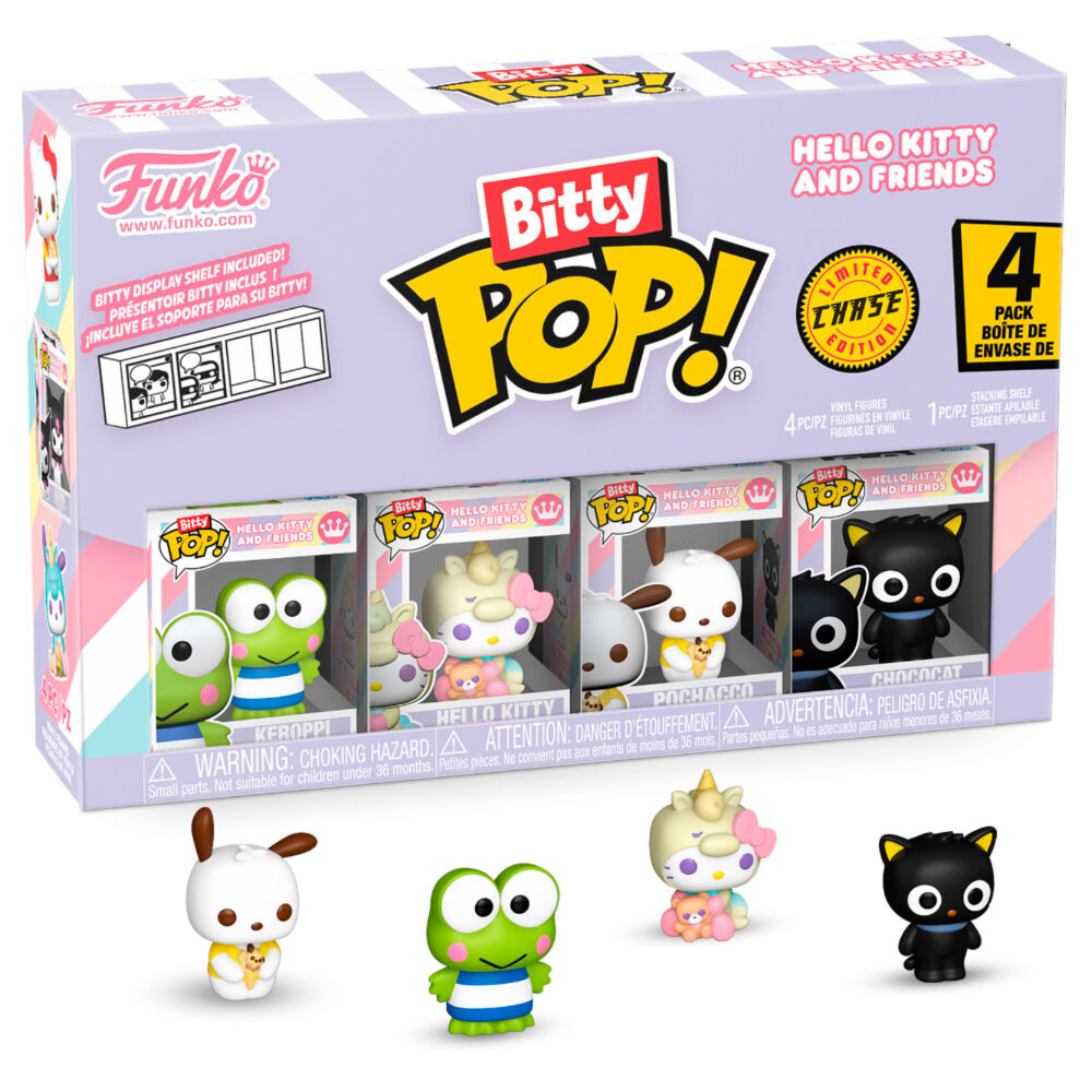 Imagen 2 - Blister 4 Figuras Bitty Pop Hello Kitty And Friends Keroppi