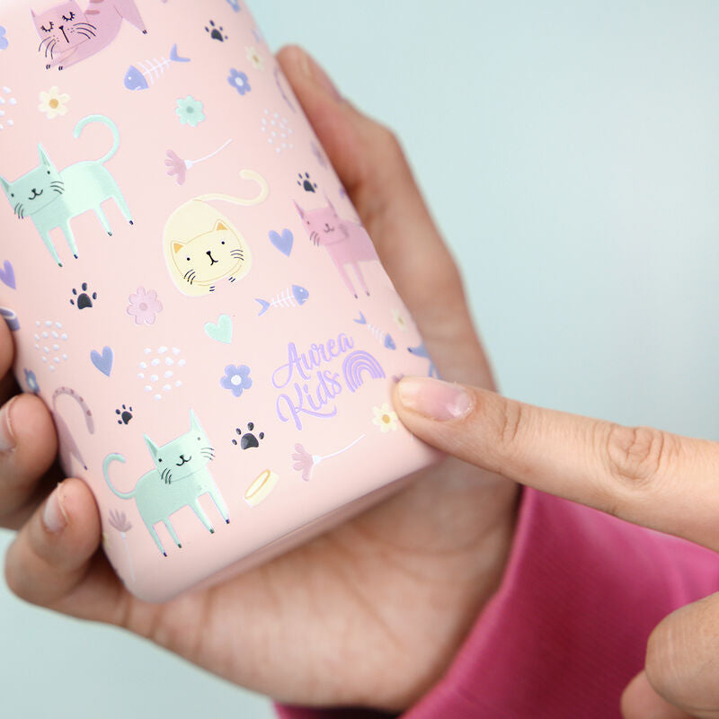 Imagen 3 - Botella Termica Gatos Rosas 500Ml