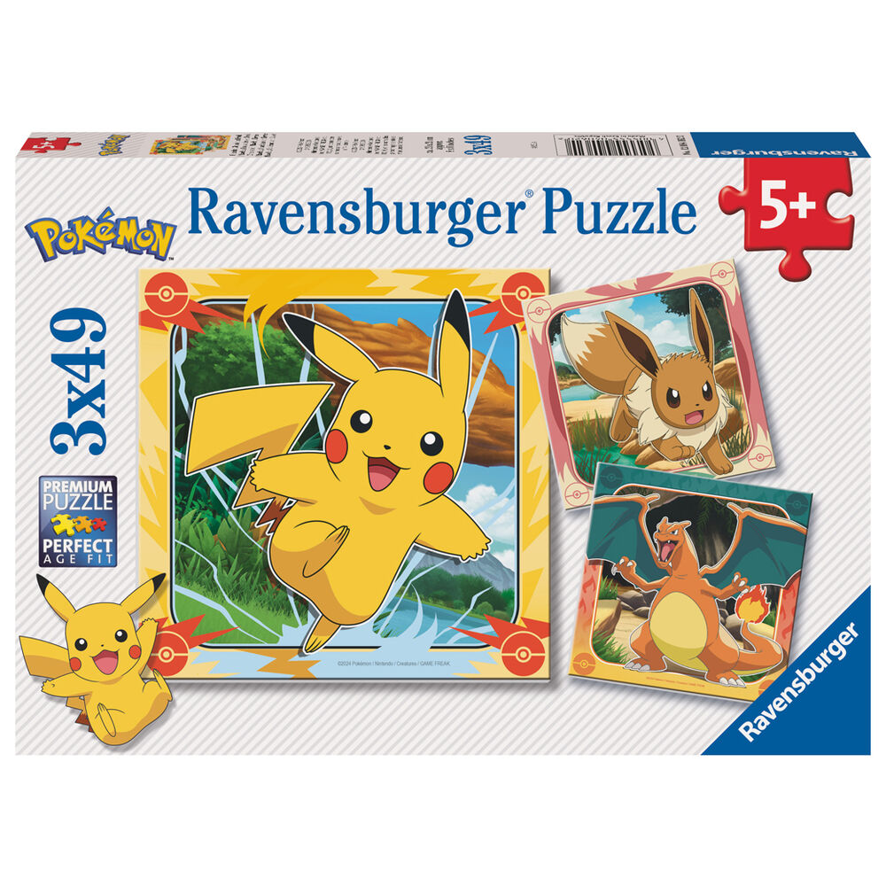Imagen 1 - Puzzle Pokemon 3X49pzs