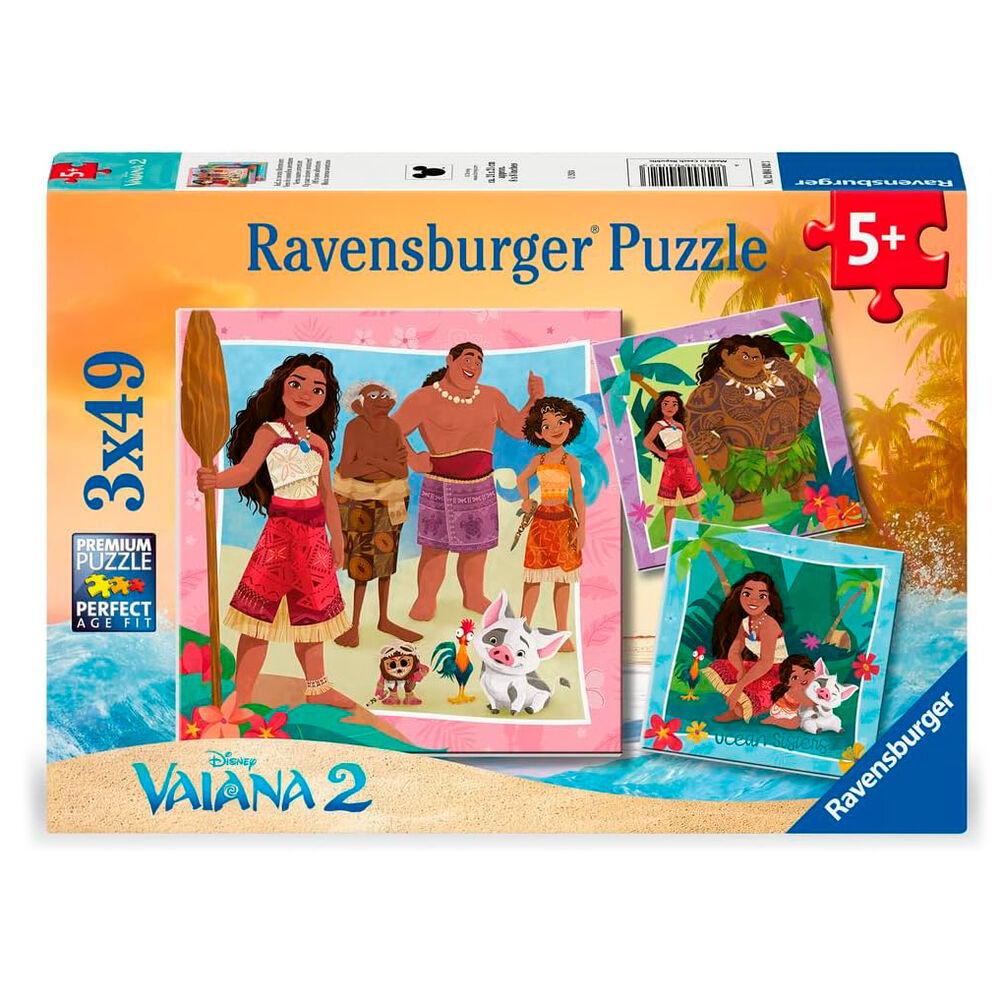 Imagen 2 - Puzzle Vaiana 2 Disney 3X49pzs