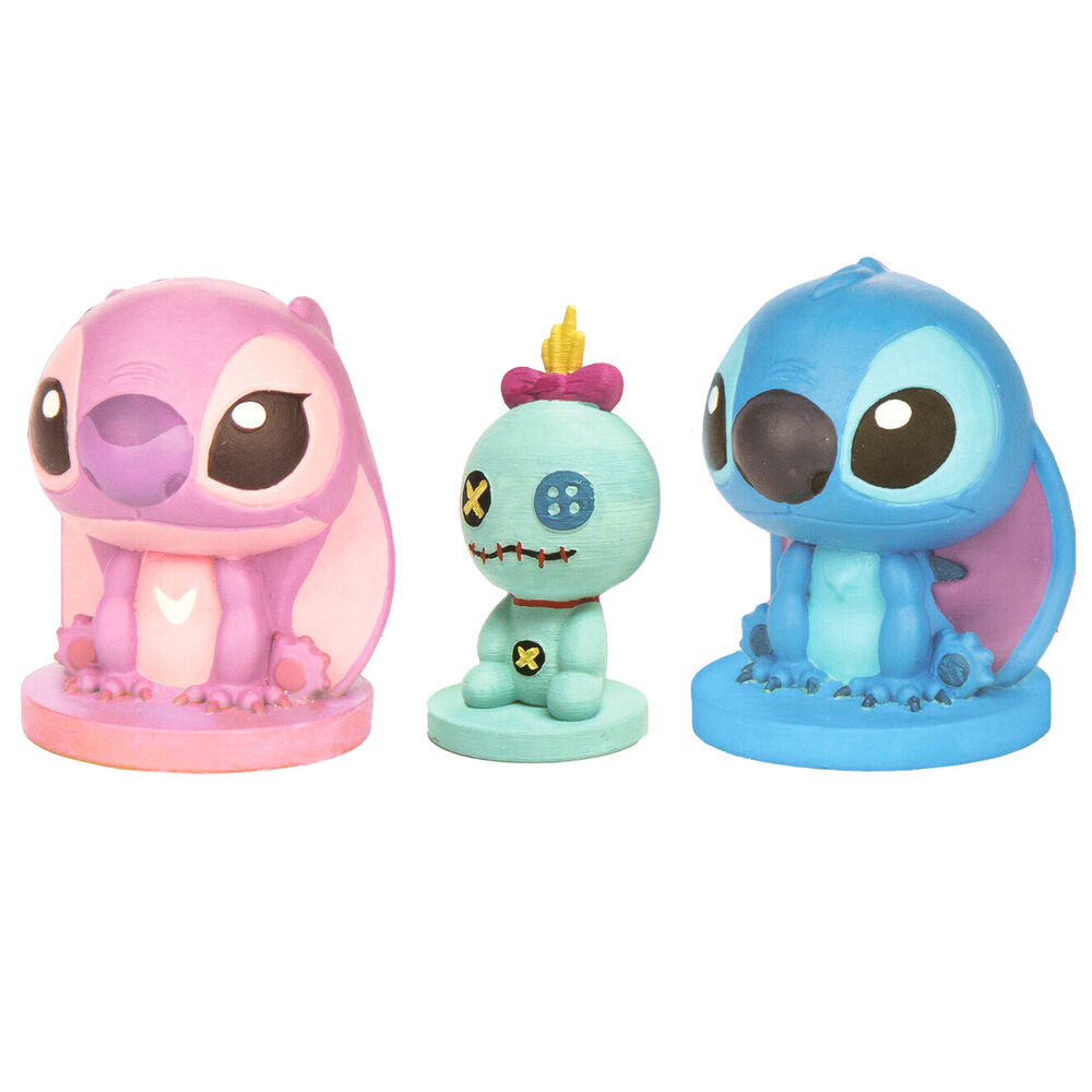 Imagen 2 - Set 3 Figuras De Escayola Para Pintar Stitch Disney