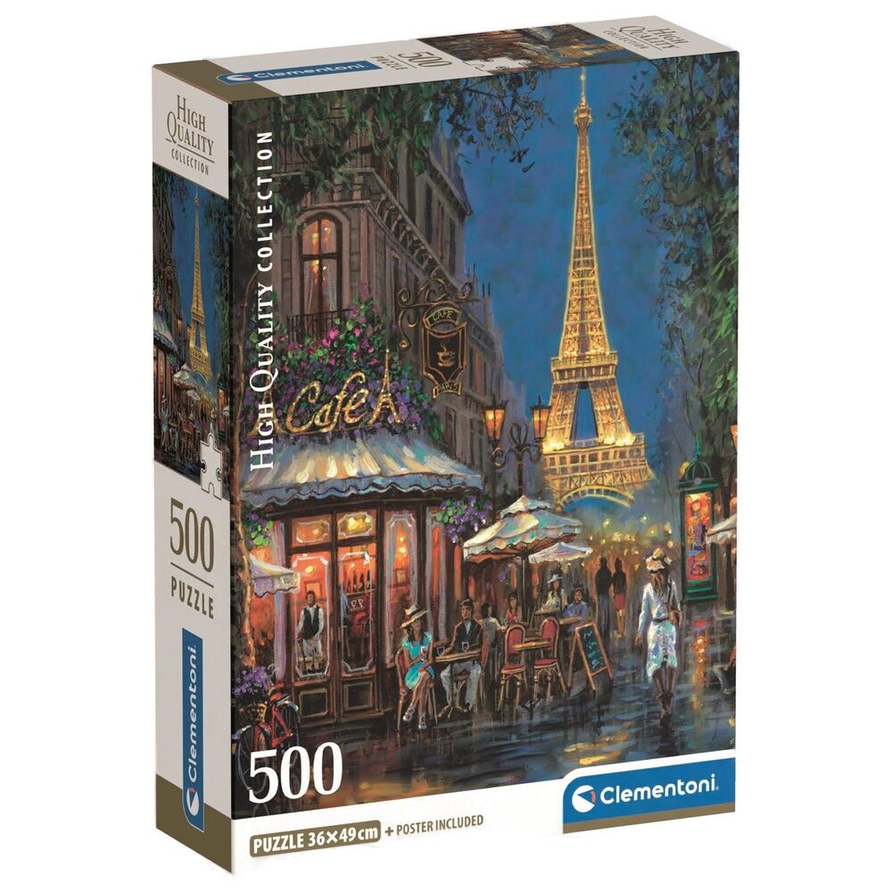 Imagen 1 - Puzzle Night At The Eiffel Cafe High Quality 500Pzs