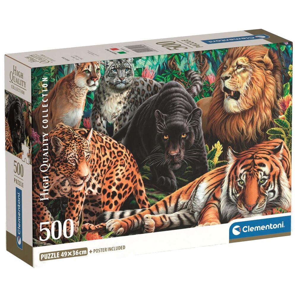 Imagen 1 - Puzzle Wild Cats High Quality 500Pzs