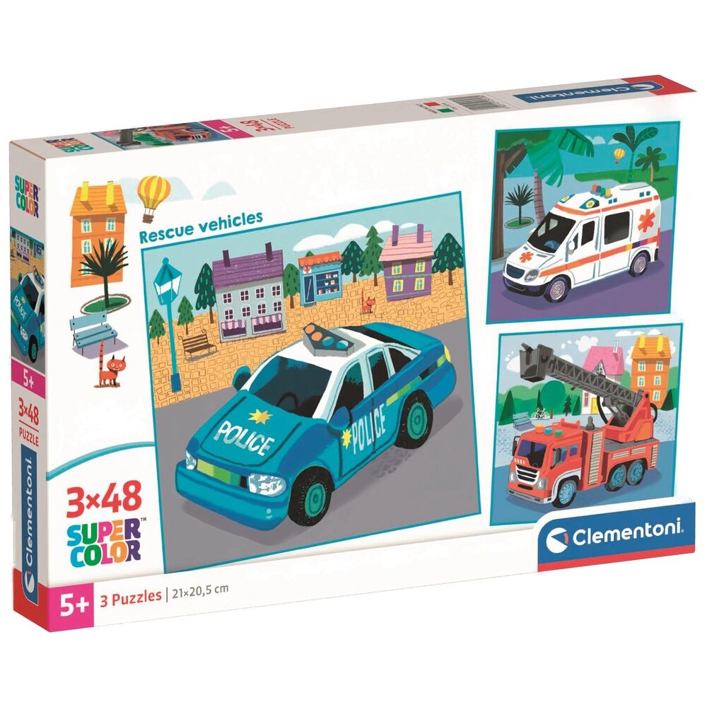 Imagen 1 - Puzzle Vehiculos De Rescate 3X48pzs