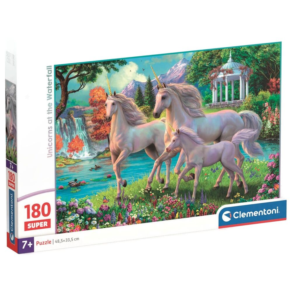 Imagen 1 - Puzzle Super Unicornios En La Cascada 180Pzs