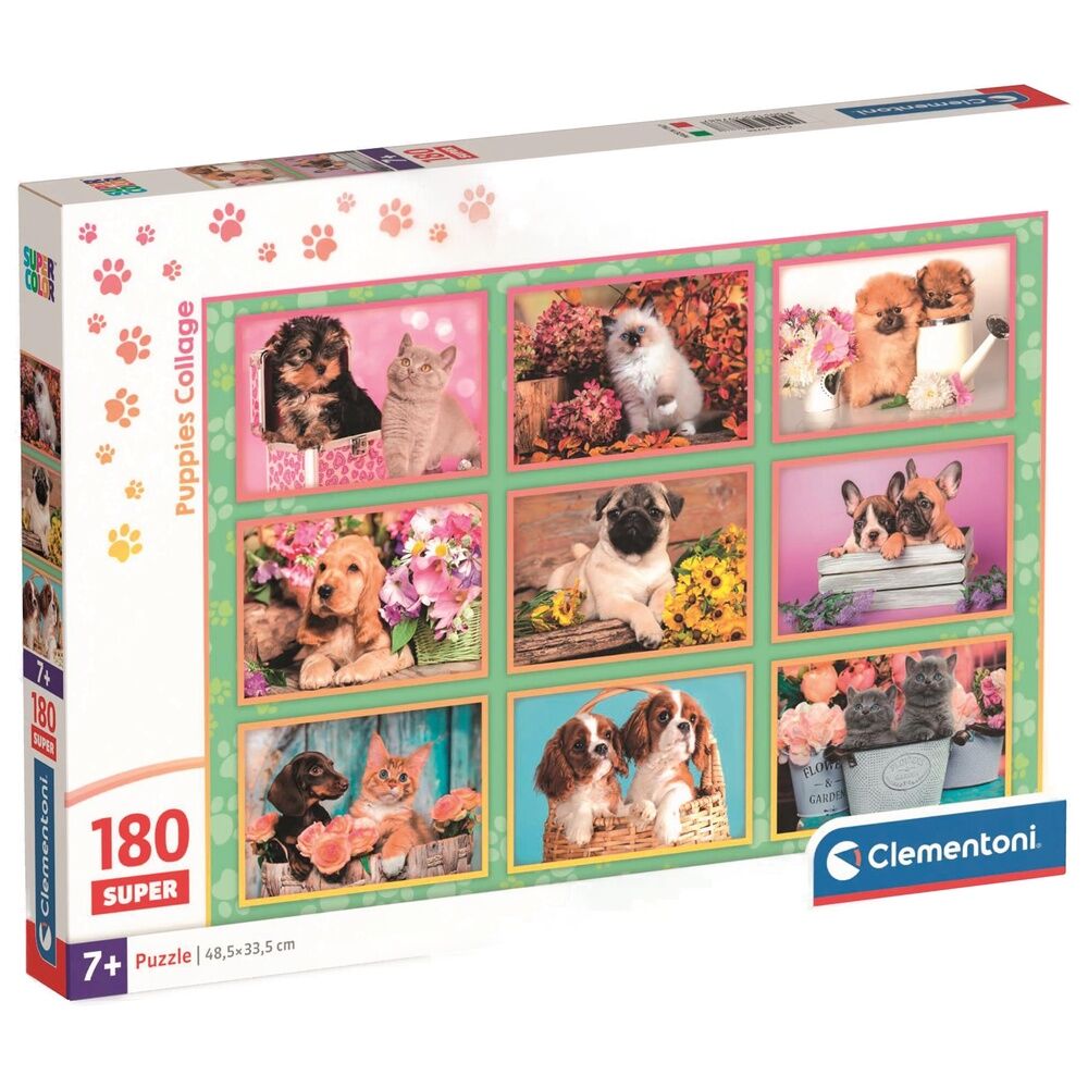 Imagen 1 - Puzzle Super Collage De Cachorros 180Pzs