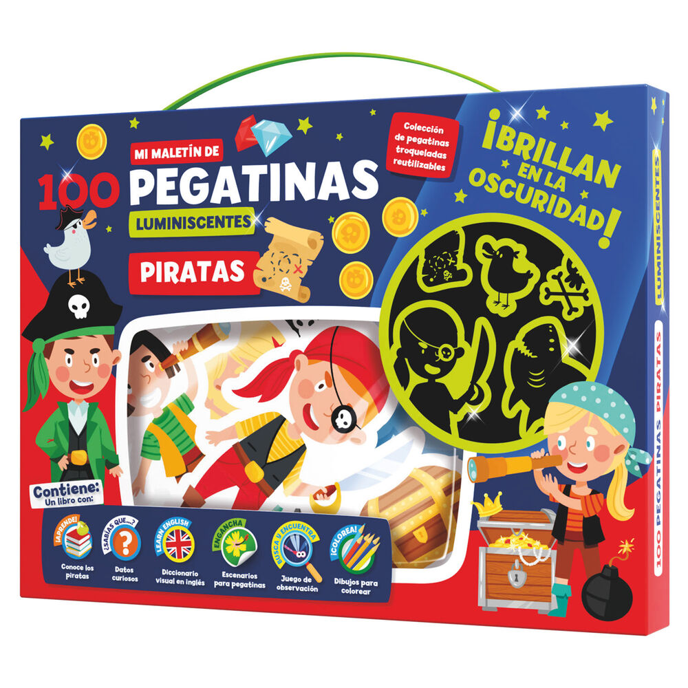 Imagen 1 - Maletin 100 Pegatinas Luminiscentes Piratas
