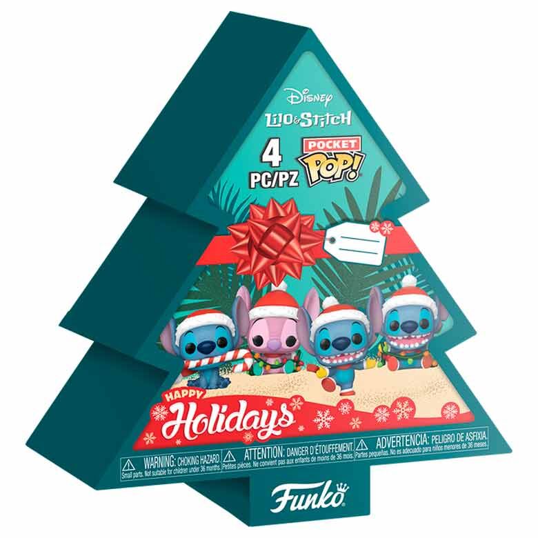 Imagen 1 - Arbol Navidad Con 4 Figuras Pocket Pop Disney Stitch