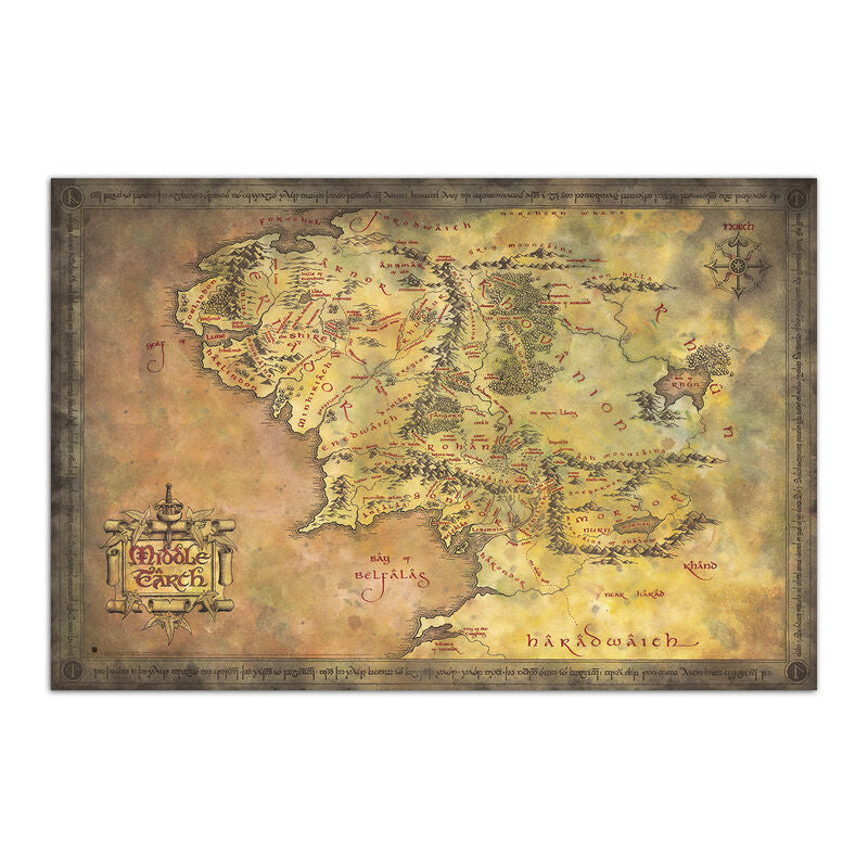 Imagen 1 - Poster Mapa De La Tierra Media El Señor De Los Anillos