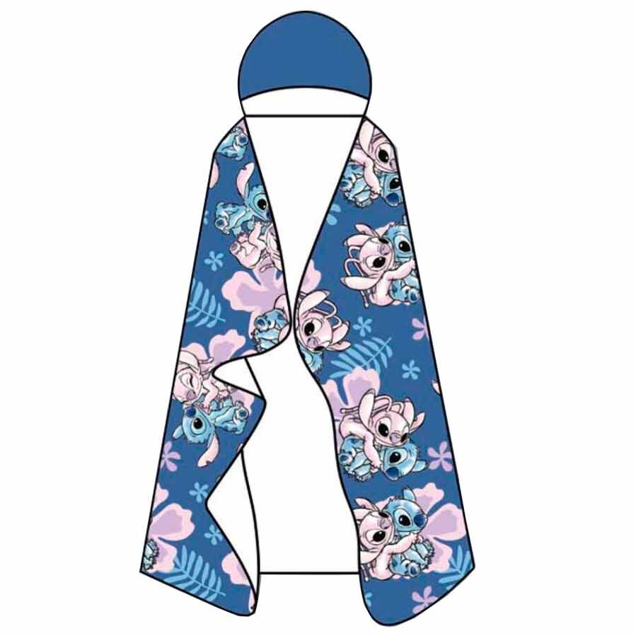 Imagen 2 - Manta Coralina Capucha Angel & Stitch Disney 120X150cm