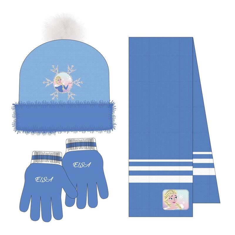 Imagen 1 - Conjunto Gorro Guantes Braga Cuello Frozen Disney