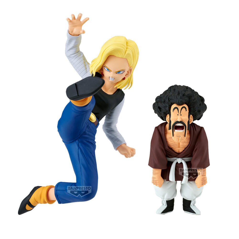 Imagen 1 - Set 2 Figures Android 18 & Mr. Satan Match Makers Dragon Ball Z 11-8Cm