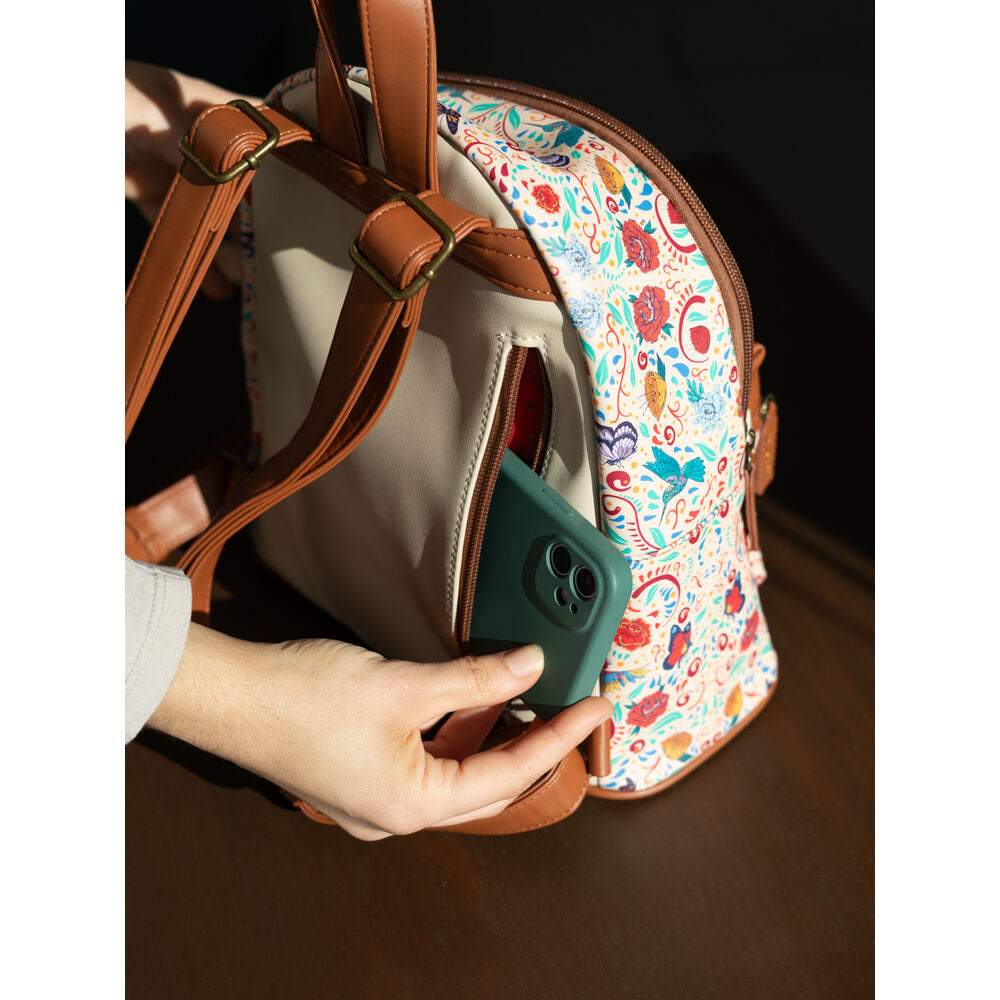 Imagen 3 - Mochila Viva La Vida Frida Kahlo 27Cm