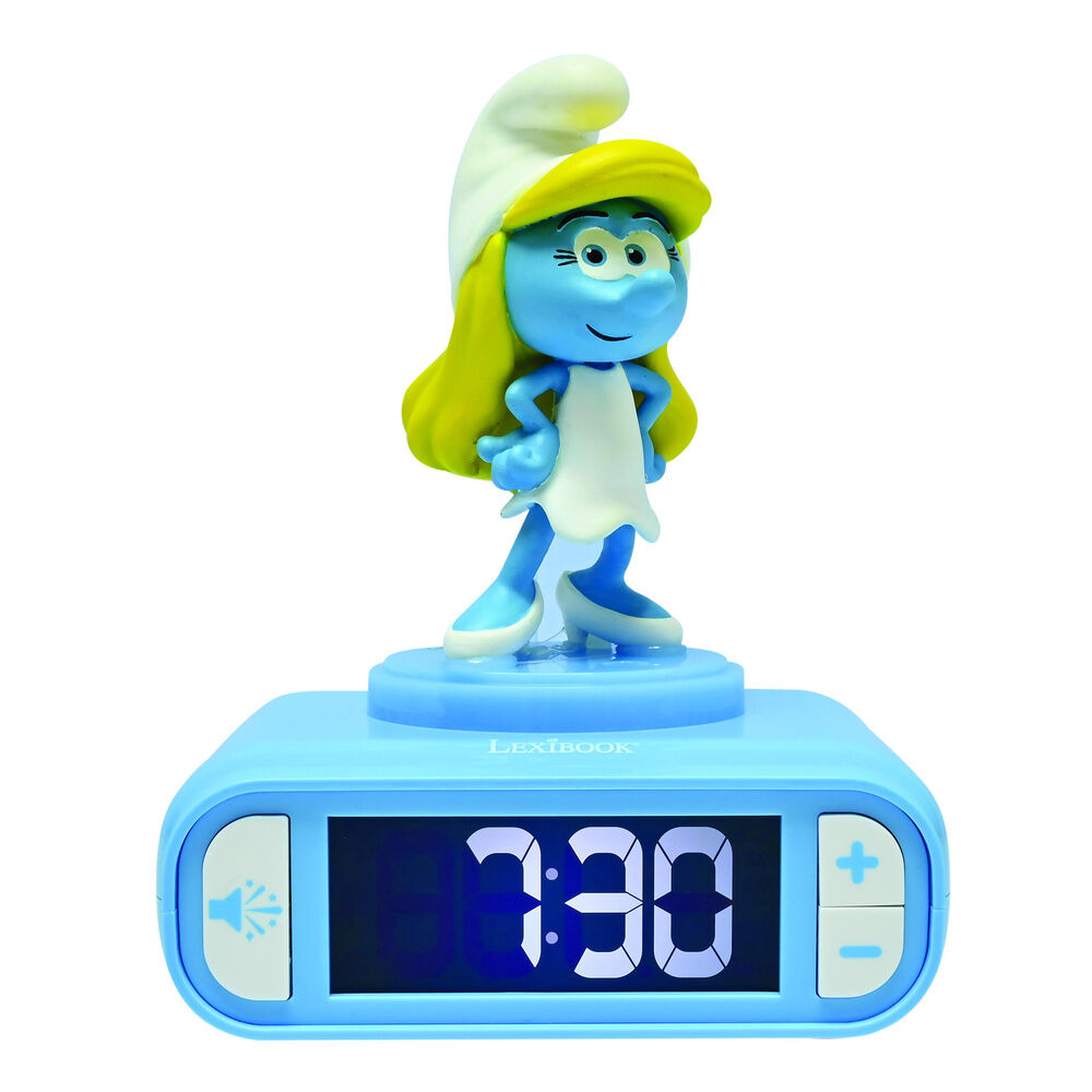 Imagen 1 - Reloj Despertador Luz Nocturna 3D Pitufina Los Pitufos