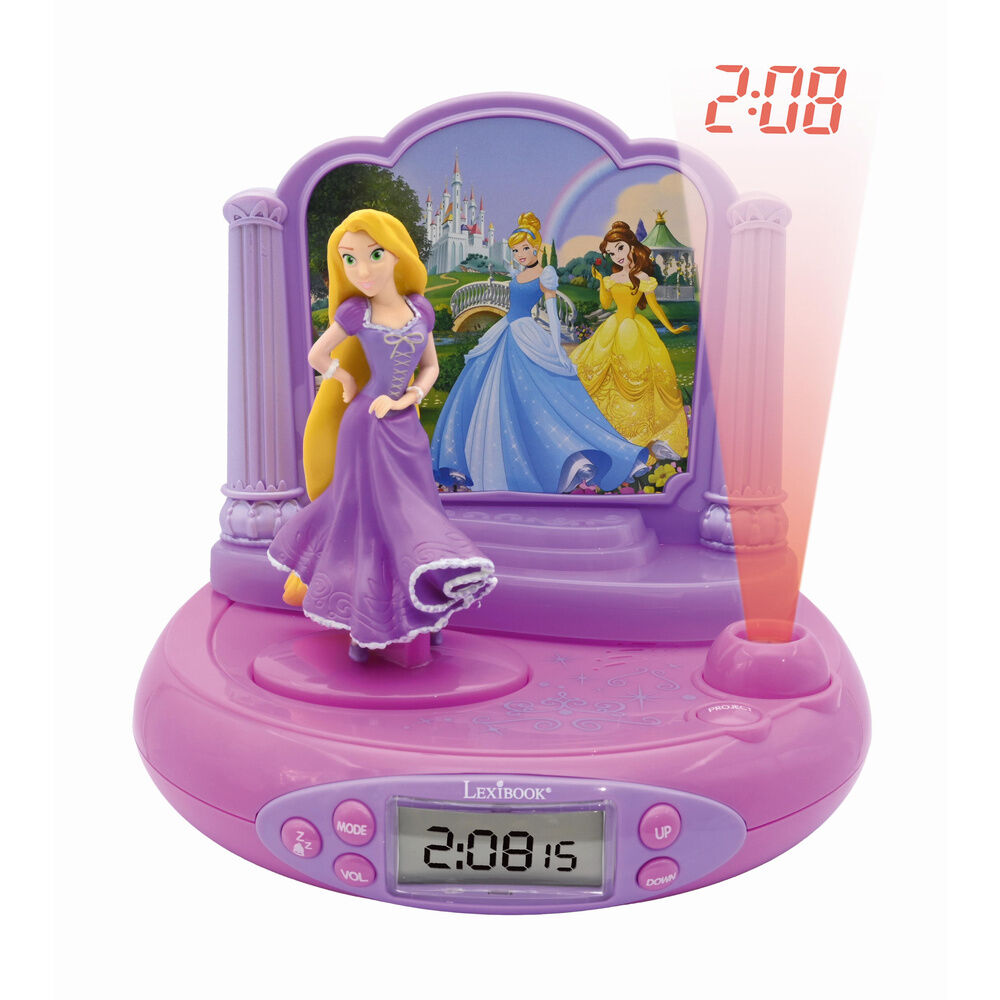Imagen 1 - Reloj Despertador Proyector 3D Rapunzel Princesas Disney