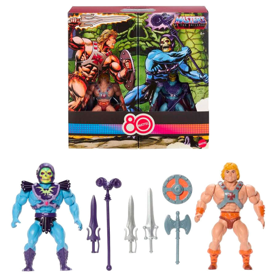 Imagen 1 - Set 2 Figuras He-man Y Skeletor 80 Aniversario Mattel Masters Of The Universe Origins 14Cm