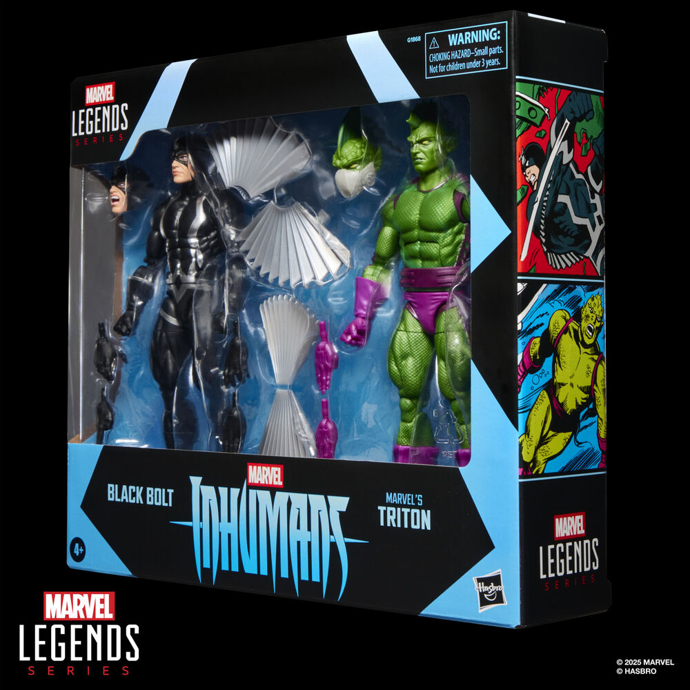 Imagen 9 - Blister 2 Figuras Black Bolt & Triton Inhumanos Marvel Legends Series 15Cm